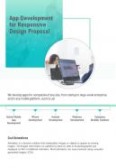 App Development For Responsive Design Proposal One Pager Sample Example Document