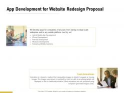 App development for website redesign proposal ppt powerpoint presentation summary