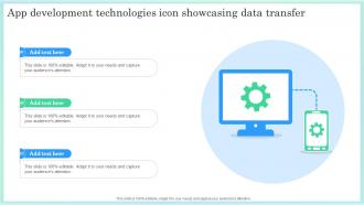 App Development Technologies Icon Showcasing Data Transfer