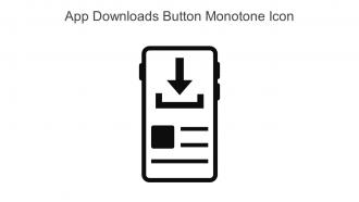 App Downloads Button Monotone Icon In Powerpoint Pptx Png And Editable Eps Format