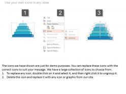 App five staged pyramid infographics and icons flat powerpoint design