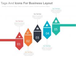 App five staged tags and icons for business layout flat powerpoint design