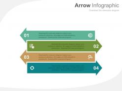 App four arrow infographics for global business strategy flat powerpoint design
