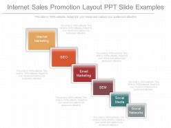 App internet sales promotion layout ppt slide examples