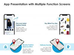 App presentation with multiple function screens