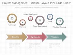 App project management timeline layout ppt slide show