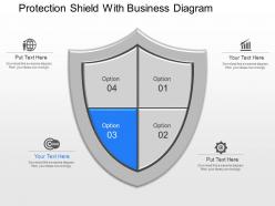 App protection shield with business diagram powerpoint template