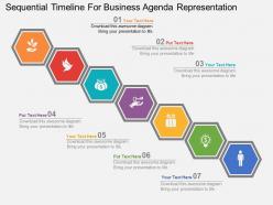 app Sequential Timeline For Business Agenda Representation Flat Powerpoint Design