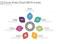 App seven staged circle petal chart with icons flat powerpoint design