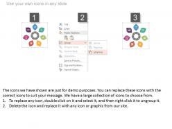 App seven staged circle petal chart with icons flat powerpoint design