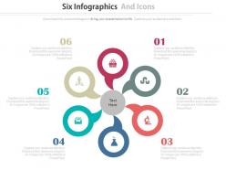 App six infographics and icons for business agenda analysis flat powerpoint design