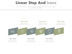 App six staged linear steps and icons diagram flat powerpoint design