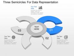 App three semicircles for data representation powerpoint template