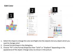 App thumbs up design puzzle diagram flat powerpoint design