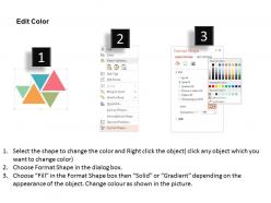 App triangles with percentage for timeline formation flat powerpoint design