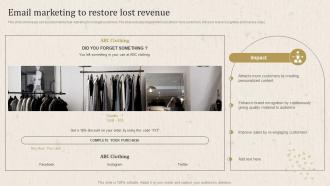 Apparel Business Operational Plan Email Marketing To Restore Lost Revenue