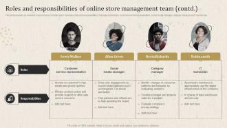Apparel Business Operational Plan Roles And Responsibilities Of Online Store Management Analytical Idea