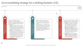 Apparel Business Plan Go To Marketing Strategy For A Clothing Business BP SS