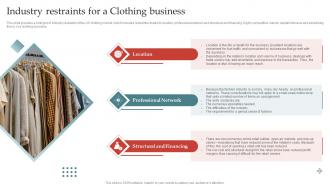 Apparel Business Plan Industry Restraints For A Clothing Business BP SS