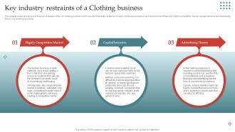 Apparel Business Plan Key Industry Restraints Of A Clothing Business BP SS