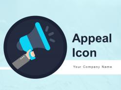 Appeal Icon Showing Request Application Business Promotion Activities Powerpoint Presentation Slides