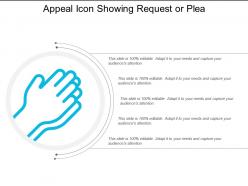 Appeal icon showing request or plea