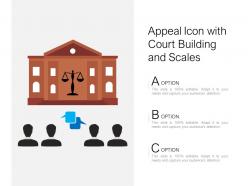 Appeal icon with court building and scales