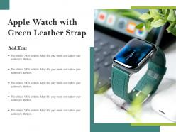Apple Watch With Green Leather Strap