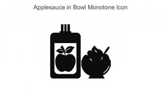 Applesauce In Bowl Monotone Icon In Powerpoint Pptx Png And Editable Eps Format