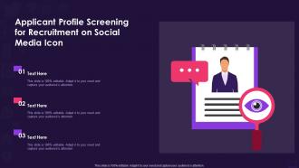 Applicant profile screening for recruitment on social media icon