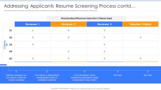 Applicants Resume Screening Process Contd Employing New Recruits At Workplace