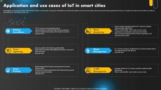 Application And Use Cases Of IoT In Smart Cities
