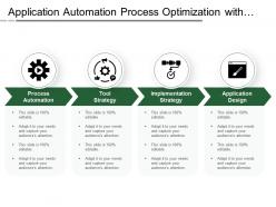 Application automation process optimization with boxes and icons