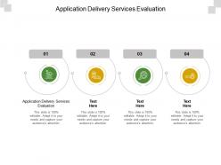 Application delivery services evaluation ppt powerpoint presentation portfolio cpb