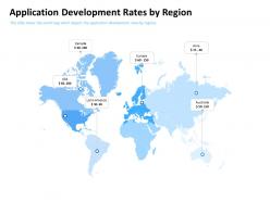 Application development rates by region world map ppt powerpoint visual aids