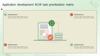 Application Development RCVE Task Prioritization Matrix