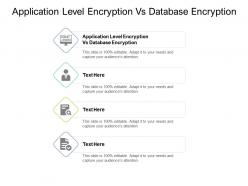 Application level encryption vs database encryption ppt powerpoint presentation file guide cpb