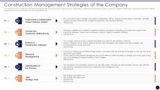 Application Management Strategies Construction Management Strategies Of The Company