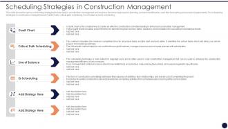 Application Management Strategies Scheduling Strategies In Construction Management