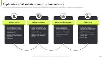 Application Of AI Robots In Construction Industry Robot Applications Across AI SS