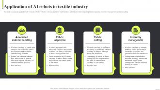 Application Of AI Robots In Textile Industry Robot Applications Across AI SS