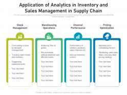 Application of analytics in inventory and sales management in supply chain
