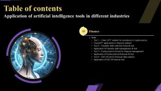 Application Of Artificial Intelligence Tools In Different Industries Powerpoint Presentation Slides AI CD V Visual Interactive