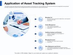 Application Of Asset Tracking System Cart Powerpoint Presentation Brochure