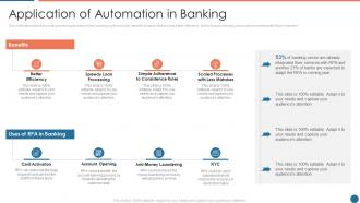 Application of automation in banking ppt powerpoint presentation infographic template
