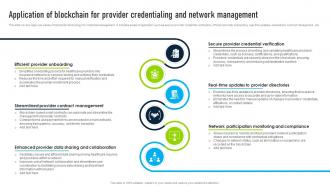 Application Of Blockchain For Provider Innovative Insights Blockchains Journey In The BCT SS V
