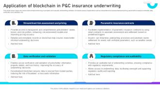 Application Of Blockchain In P And C Unlocking Innovation Blockchains Potential In Insurance BCT SS V