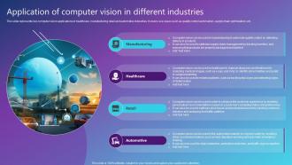 Application Of Computer Vision In Different Industries Best AI Solutions Used By Industries AI SS V