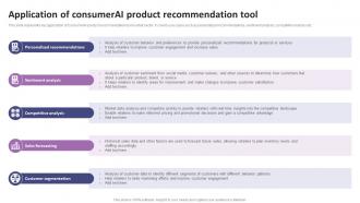 Application Of ConsumerAI Product Recommendation Tool List Of AI Tools To Accelerate Business AI SS V