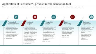 Application Of Consumerai Product Recommendation Tool Popular Artificial Intelligence AI SS V